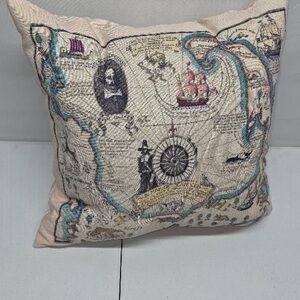 Cape Cod Vintage Map Pillow 18x18 Nautical Coastal Decor